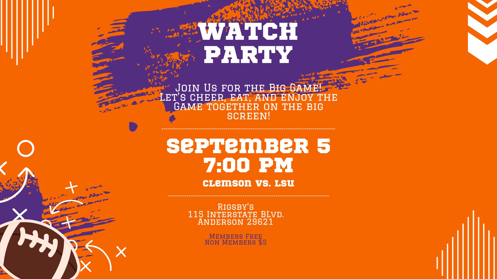 Clemson v LSU Watch Party