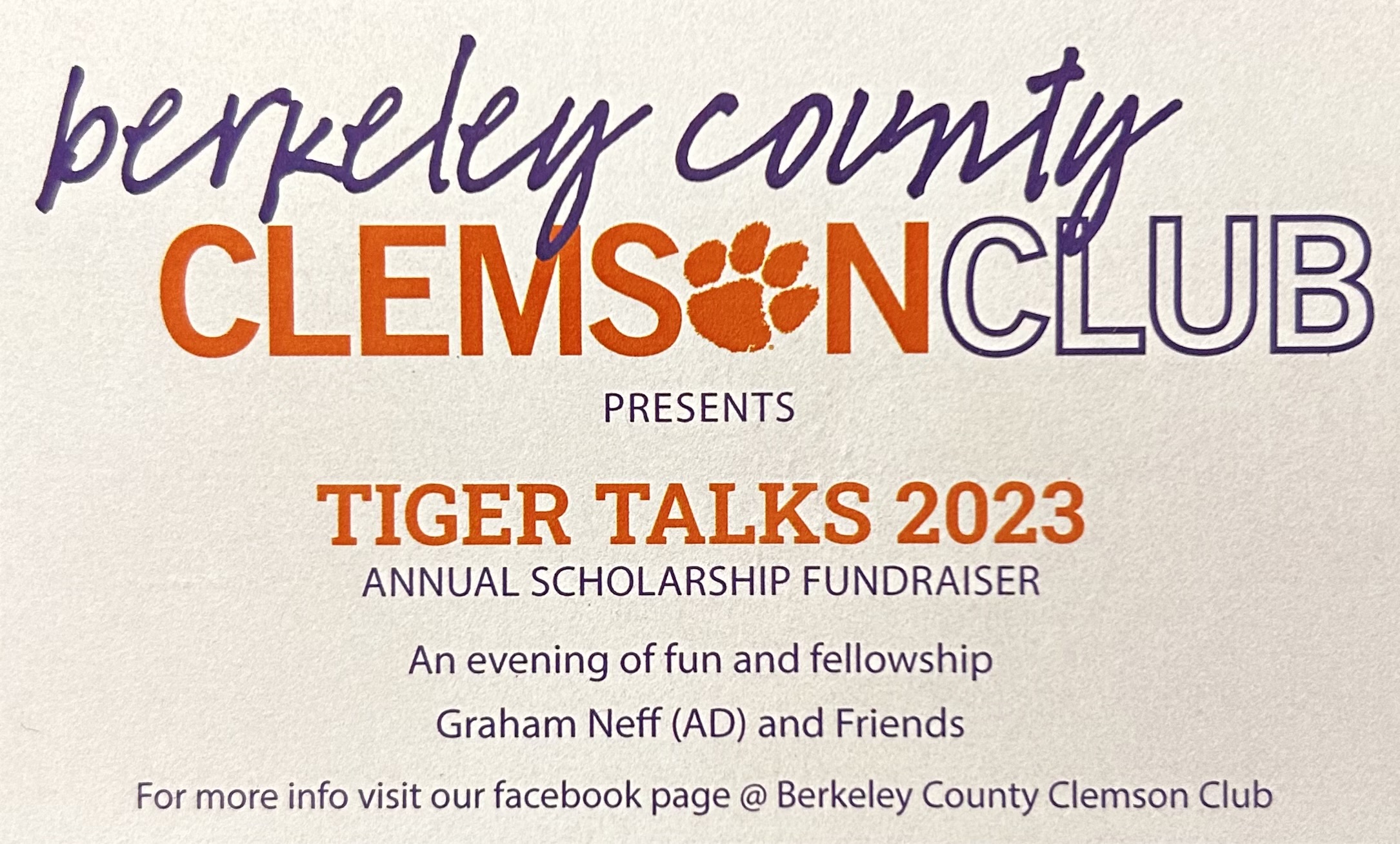 Tiger Talks 2023 – Annual Scholarship Fundraiser