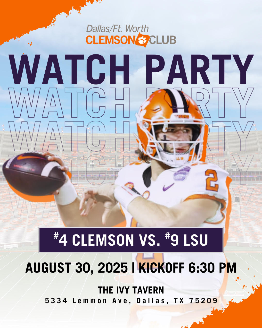 #4 Clemson vs #9 LSU Watch Party