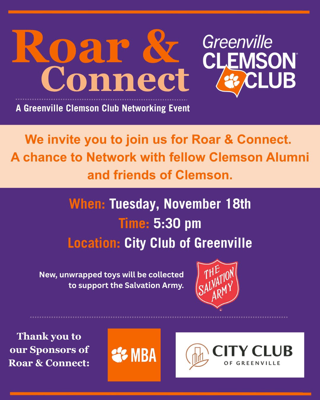 Roar & Connect Networking Event and Happy Hour